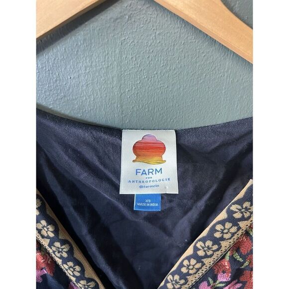 Anthropologie Farm Rio Womens Multicolor Floral Side Slit Maxi Dress Size XS - Picture 3 of 3